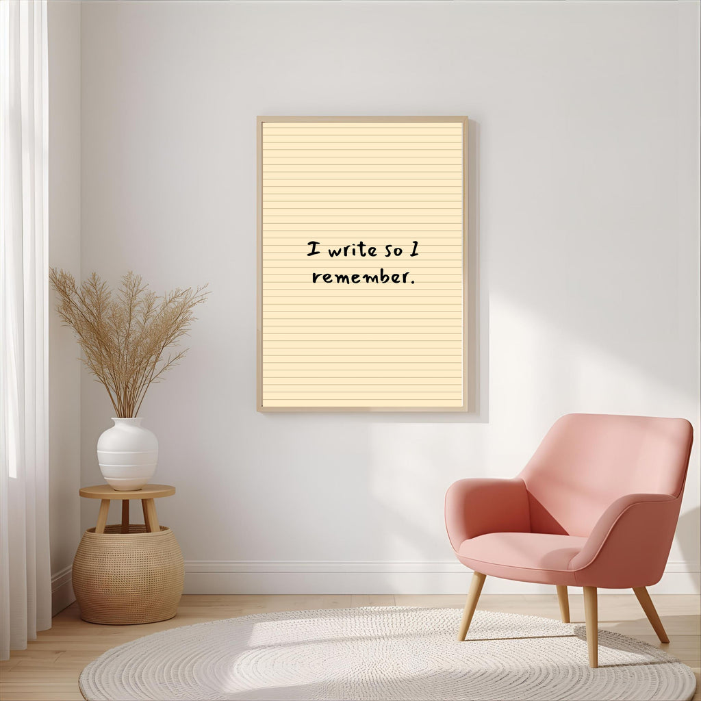 Print "I WRITE SO I REMEMBER"