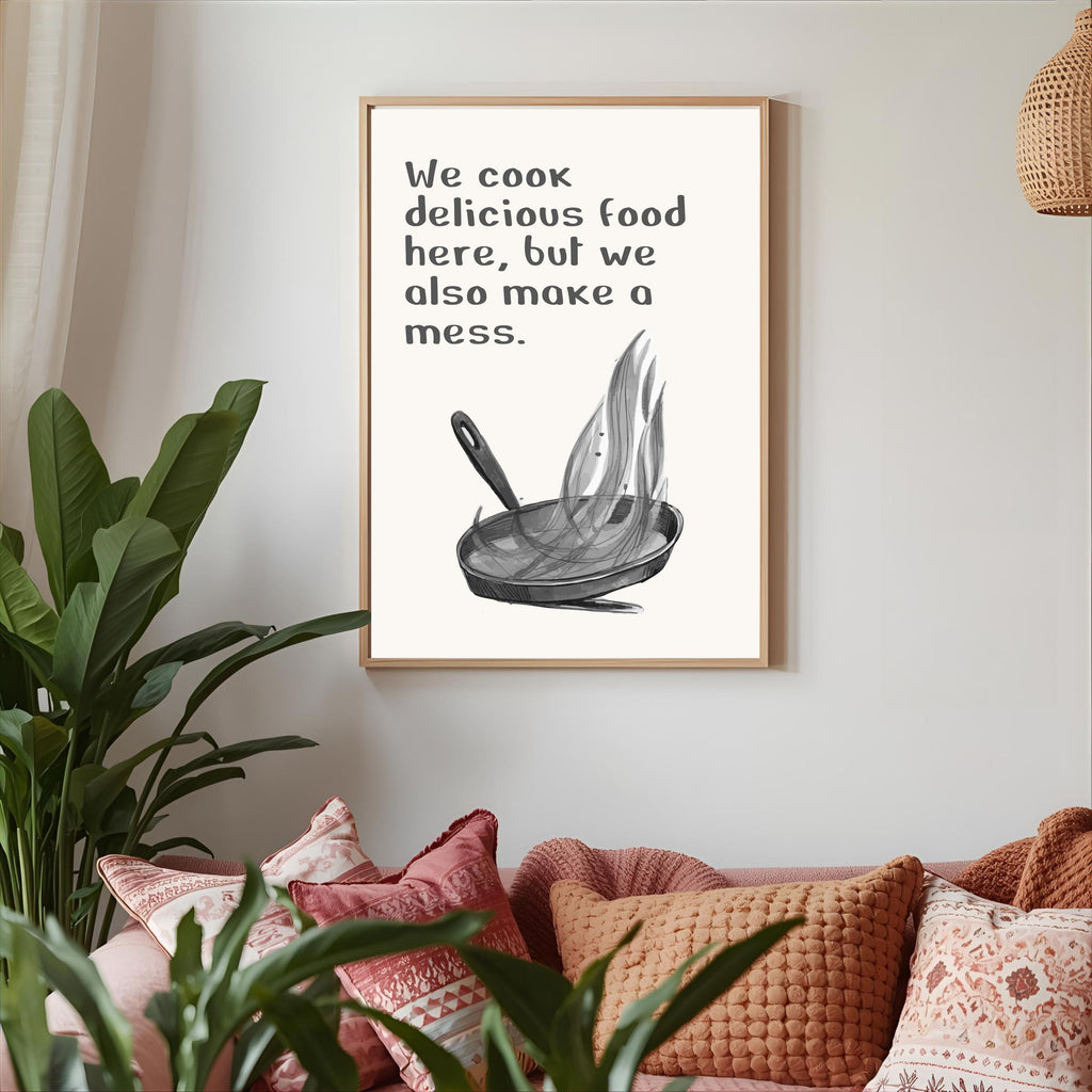 Print "WE COOK DELICIOUS FOOD HERE"