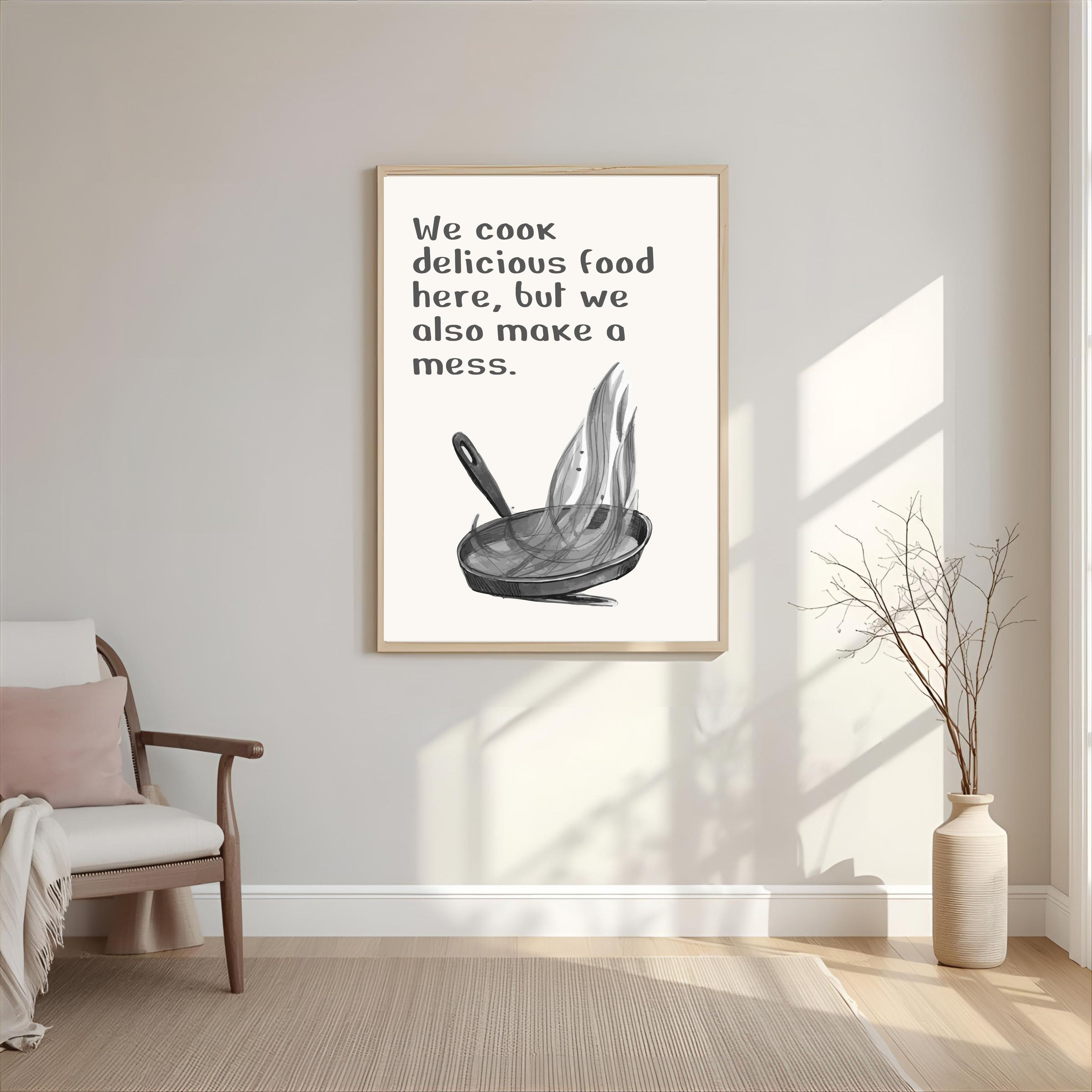 Print "WE COOK DELICIOUS FOOD HERE"