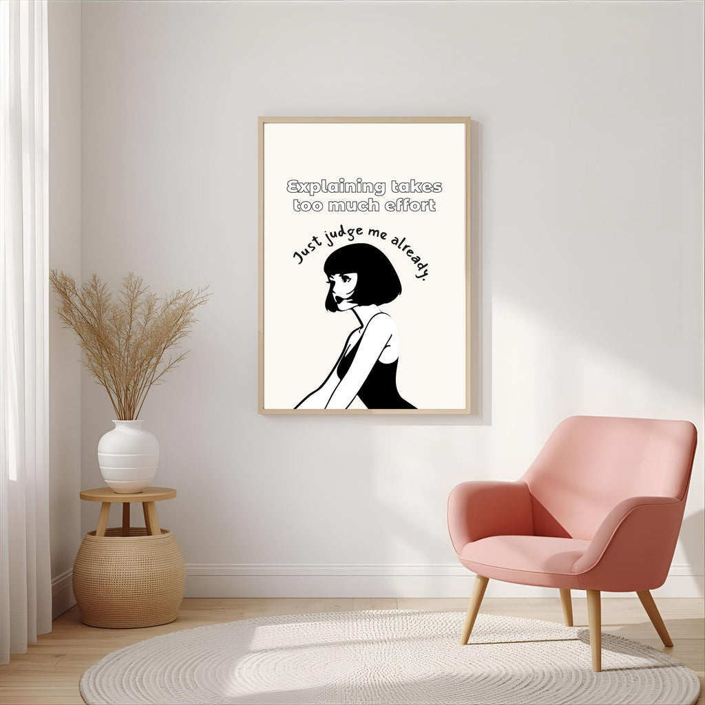 Print "JUST JUDGE ME ALREADY"