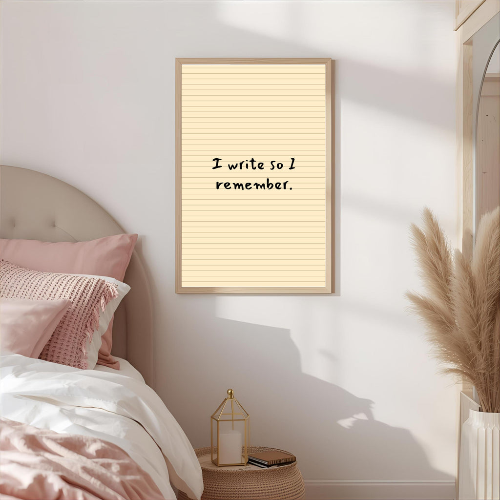 Print "I WRITE SO I REMEMBER"