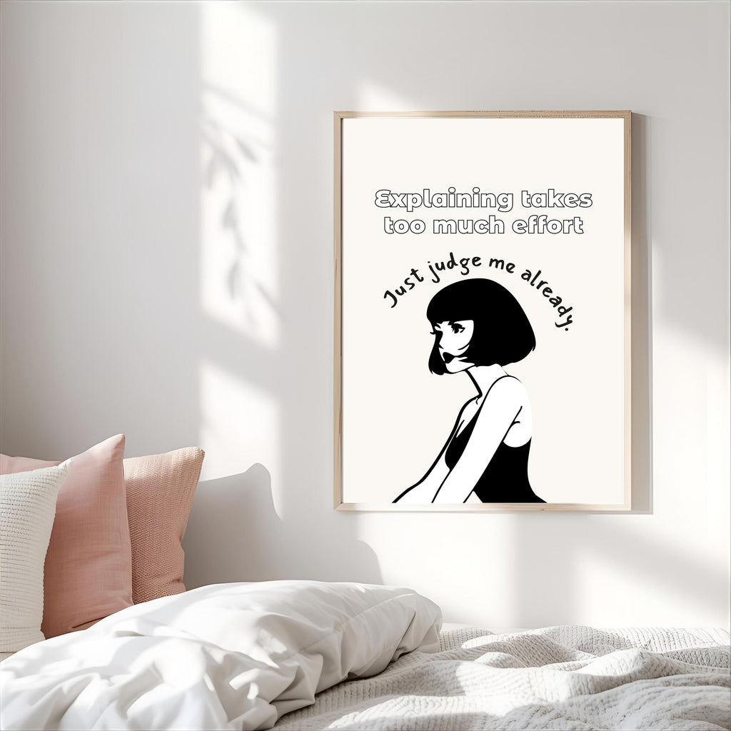 Print "JUST JUDGE ME ALREADY"